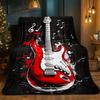 1pc Guitar Theme Blanket-Lightweight Flannel Home Furnishings Bedding Blanket Suitable for Sofas Beds Travel Camping Living Rooms Offices So