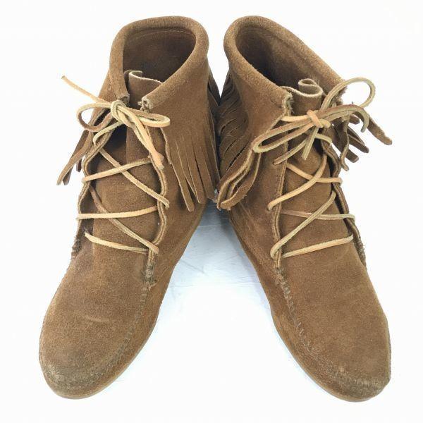 Minnetonka Cizme cu Franjuri din Piele Suede 24.5 Cămilă(FOLOSIT)