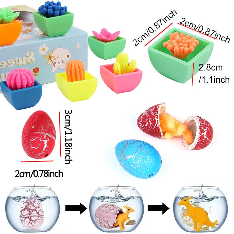 Creative Growing Up In Water Ornaments Set 10/20PCS Dinosaur Eggs with 10/20PCS Mini Flower Pot Festival Party Carnival Gift ZYF