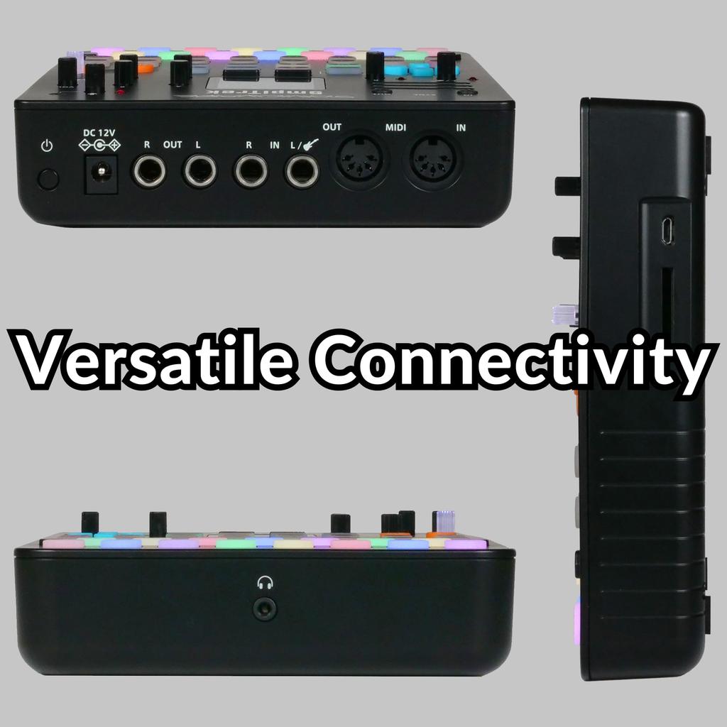 SONICWARE SmplTrek Production 15 LED Microphone and Battery USB Audio Interface [Portable Sampler] Touch-sensitive Full-color Pads, Built-in Built-in