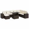 VidaXL Salon de jardin avec coussins 9 pcs marron résine tressée 3326854