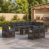 Garden Sofa Set 13 Pieces Gray Poly Rattan