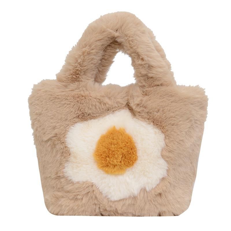 

Textured plush handheld women s bag New fashionable women s plush shoulder bag Versatile niche chain messenger bag one size fits all