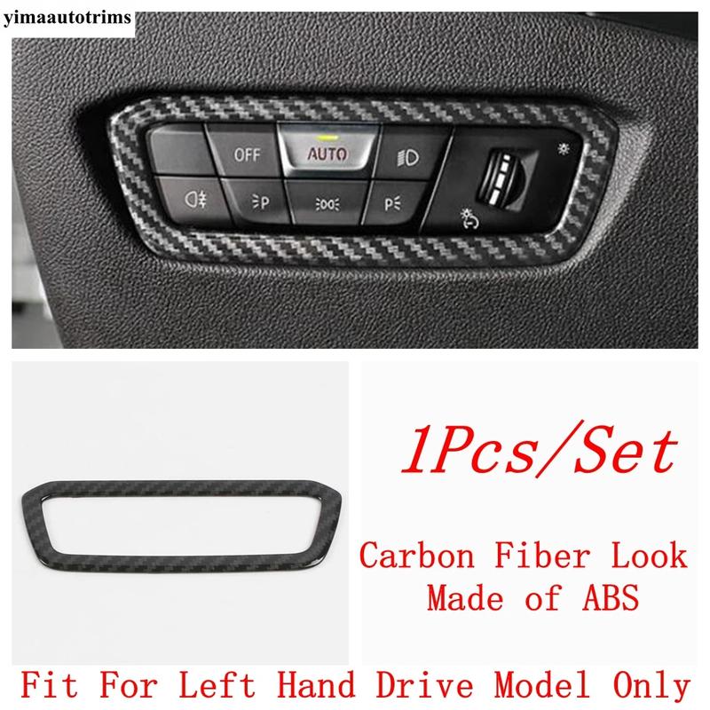 Head Light Lamp Switch Frame Decoration Cover Sticker Trim Carbon Fiber Accessories Interior For BMW 3 Series G20  - 2024