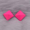 New Korean Neon Yellow Green Round Square Acrylic Stud Earrings For Women Geometric Triangle Matt Earrings Jewelry Party Gifts