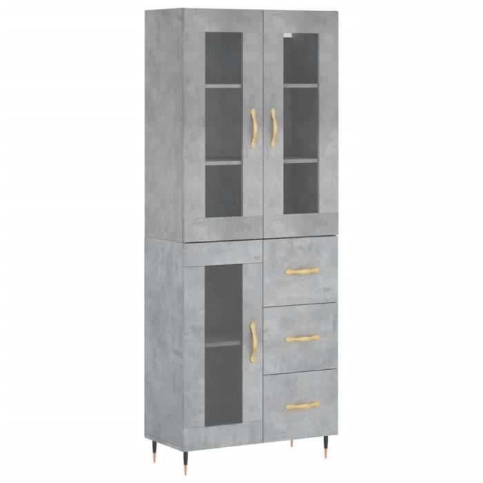 VidaXL Highboard Concrete Grey 69.5x34x180 Cm Engineered Wood 3198581