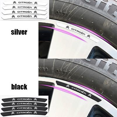 4 pièces 3D Citroën aluminium voiture roue emblème autocollant Moyeu central de roue Jante auto refit badges couvertures autocollant accessoires de style