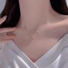 New 925 Sterling Silver Girls Handmade Round Colored Circled Choker Zircon Stone Necklace Simple Shaped Pendant Women's Wedding