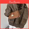 Trendy Retro Style Small Shoulder Bag For Women Unique Chain Design Pu Material