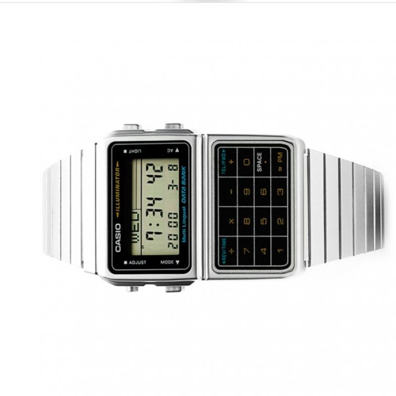 Casio Dbc 611 1df  Dbc 611 1  Databank Digital Square Vintage Retro Telemo Public Metal Watch