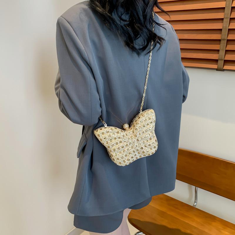 2025 New Fashion Trend Fashion Fashion Dinner Bag Femininity Box Messenger Bag Butterfly Bag Chain Bag