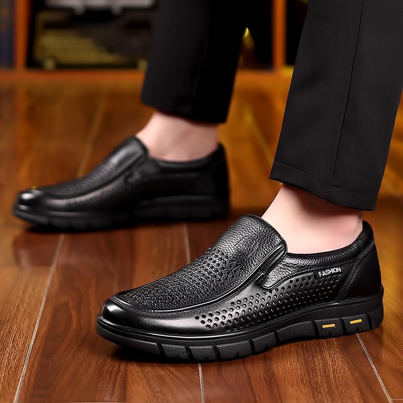 New Genuine Leather Casual Shoes for Men Flat Platform Walking Shoes Outdoor Footwear Loafers Breathable Sneakers Zapatos Hombre