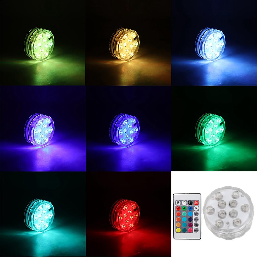 10LED Chip Knob Remote Control Diving Light Water Resistant Aquarium Light Lighting Supplies