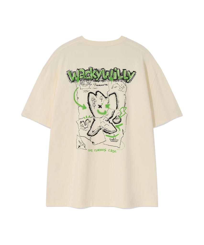 WACKY WILLY Kiki'S Island Graphic Short Sleeve T-Shirt Cream
