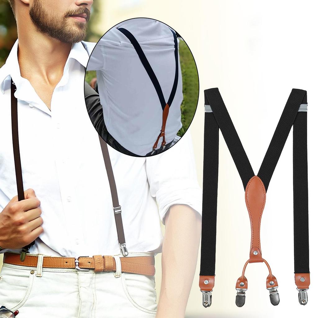 Suspender for Men Gift with Button End Tuxedos Shirts Jeans T Shorts