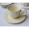 Retro Relief Texture Coffee Cup and Plate Two Piece Set of Classic Afternoon Tea Coffee Cup Ceramic Water Cup Mug Milk Cup