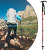 Outdoor Aluminium Alloy Suspension T Handle Trekking Pole Walking Stick for Climbing Camping(red )