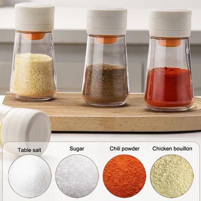 Distributeur de sel Pas besoin d'appuyer sur le réservoir de sel Bouteille à sucre en verre Secoueur Contenant Boîte à épices de cuisine Contenant à sel anti-humidité