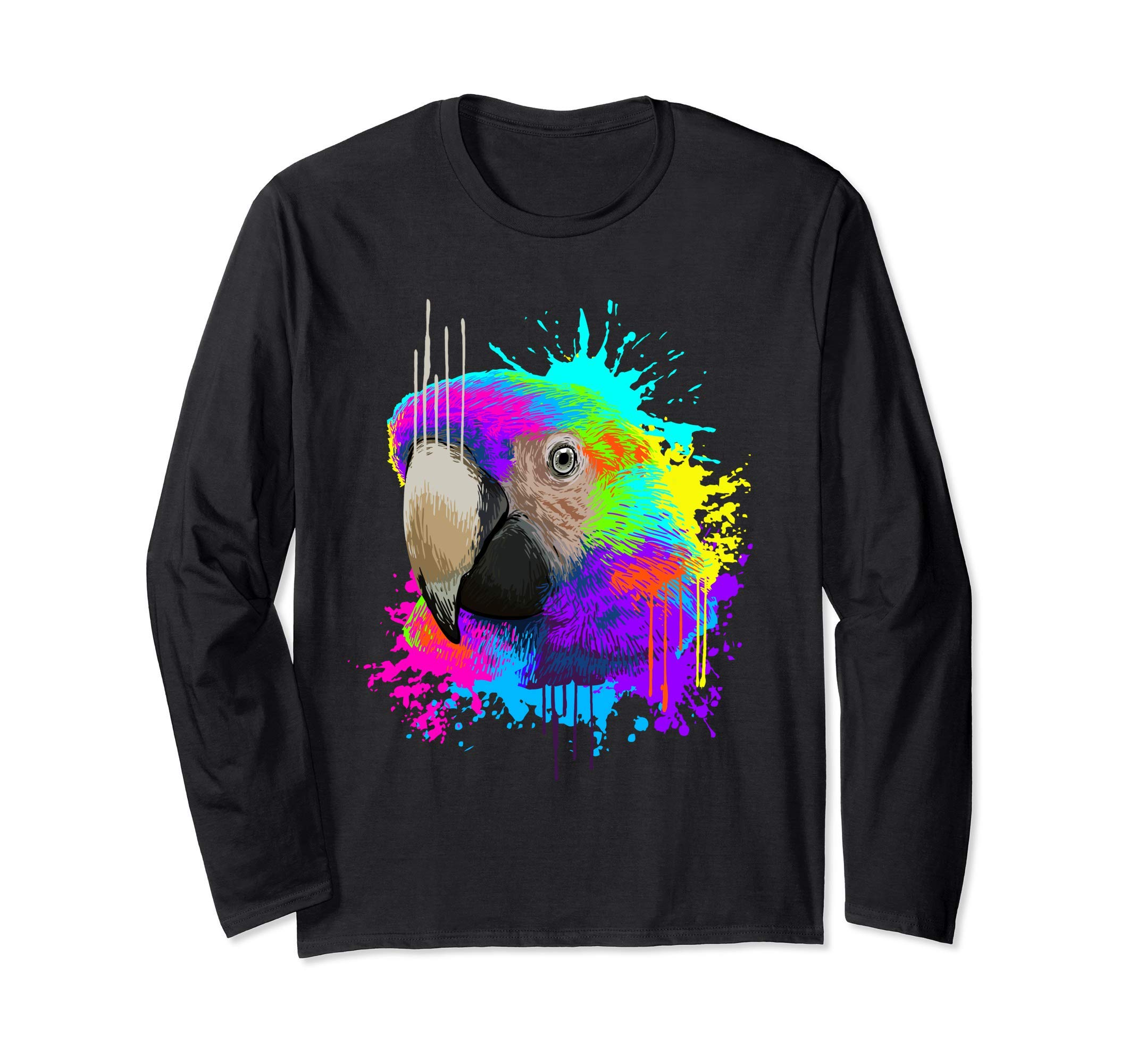 

Splash Art Parrot Bird Present Parrot Lover Long Sleeve T-Shirt чорний