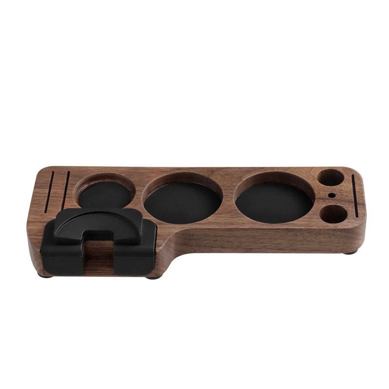 Coffee Tamper Mat Station Stand Portafilter Holder Support Base Rack Walnut Wood for 51/54/58MM Espresso Accessories Coffeeware