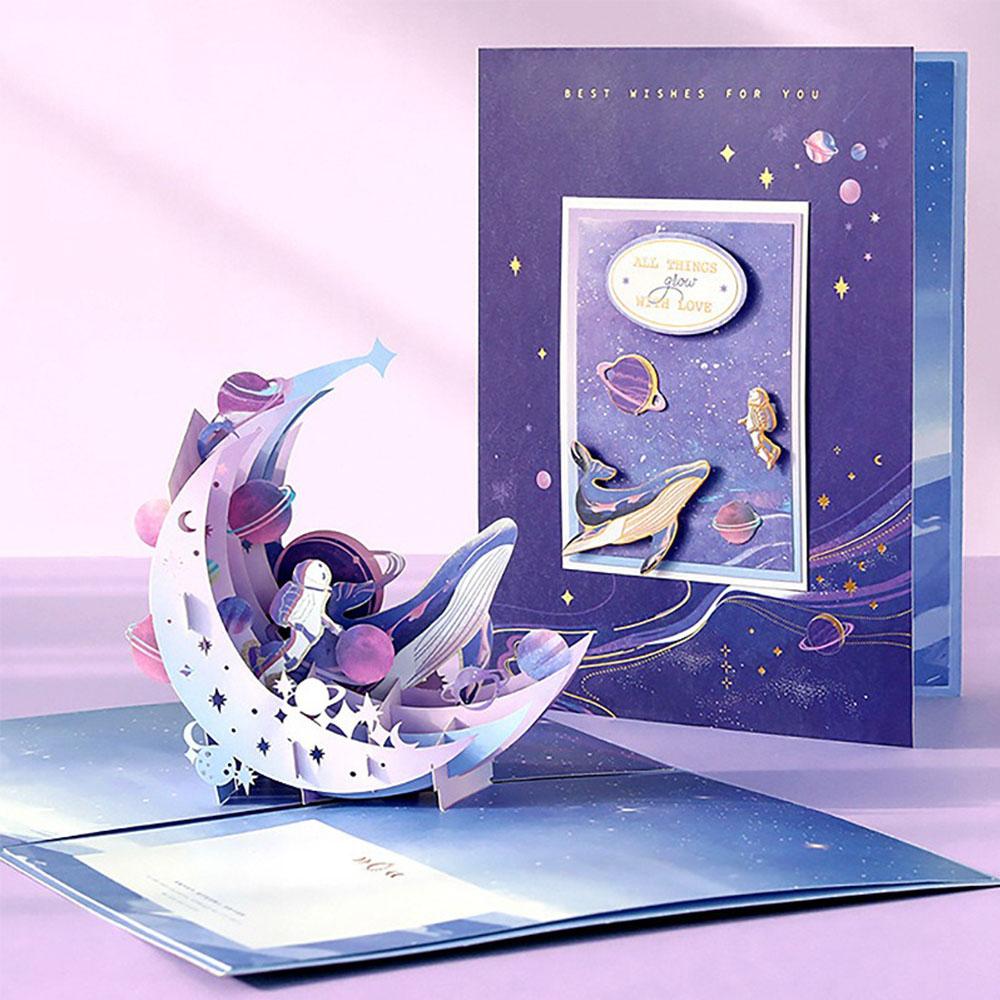 New Romantic Style 3D Pop-up Greeting Card For Birthday Christmas Postcard Party Wedding Decoration Colorful Creative Kids Gifts