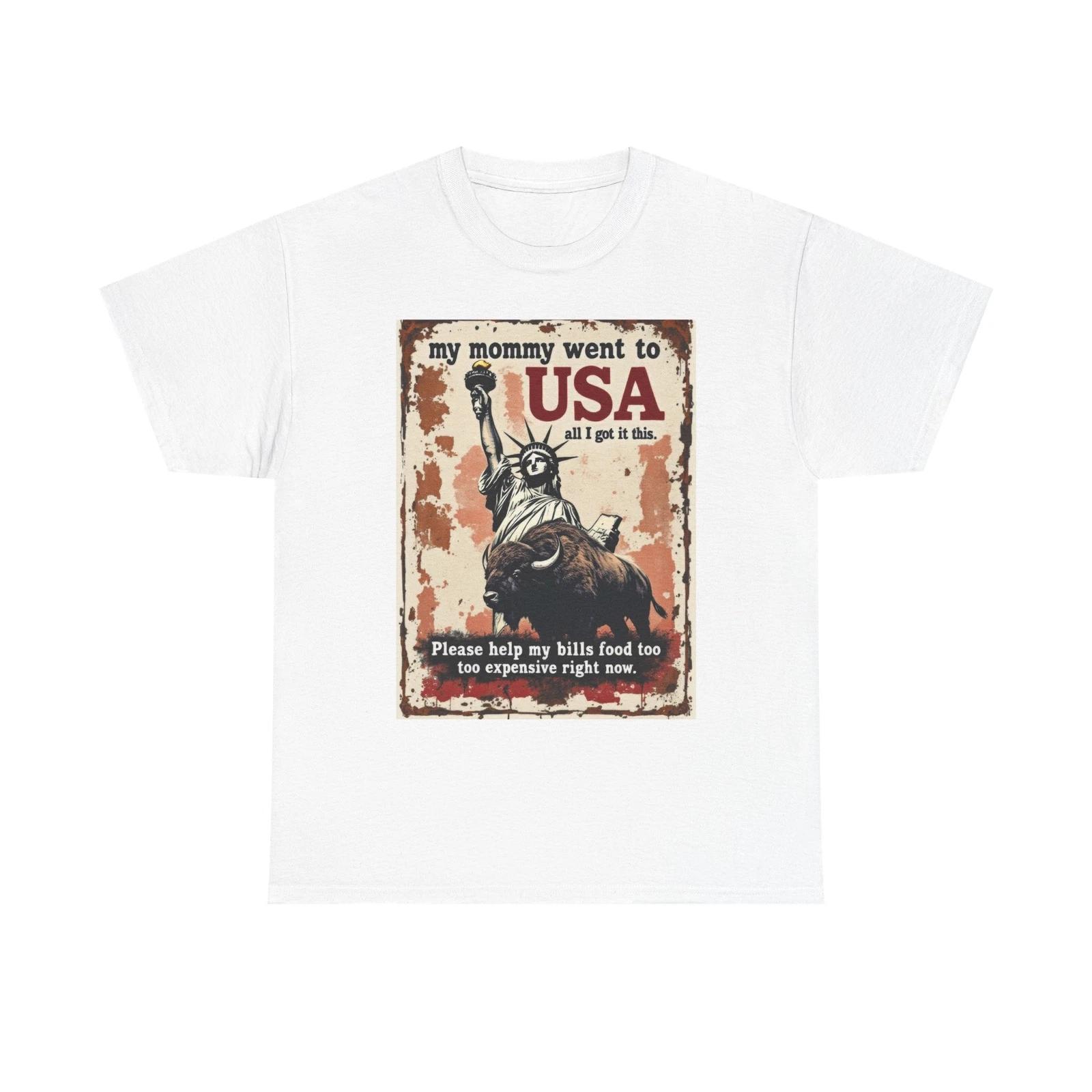 Bad Engrish Funny T-Shirt Silly Broken English Design Statue of Liberty & Bull L
