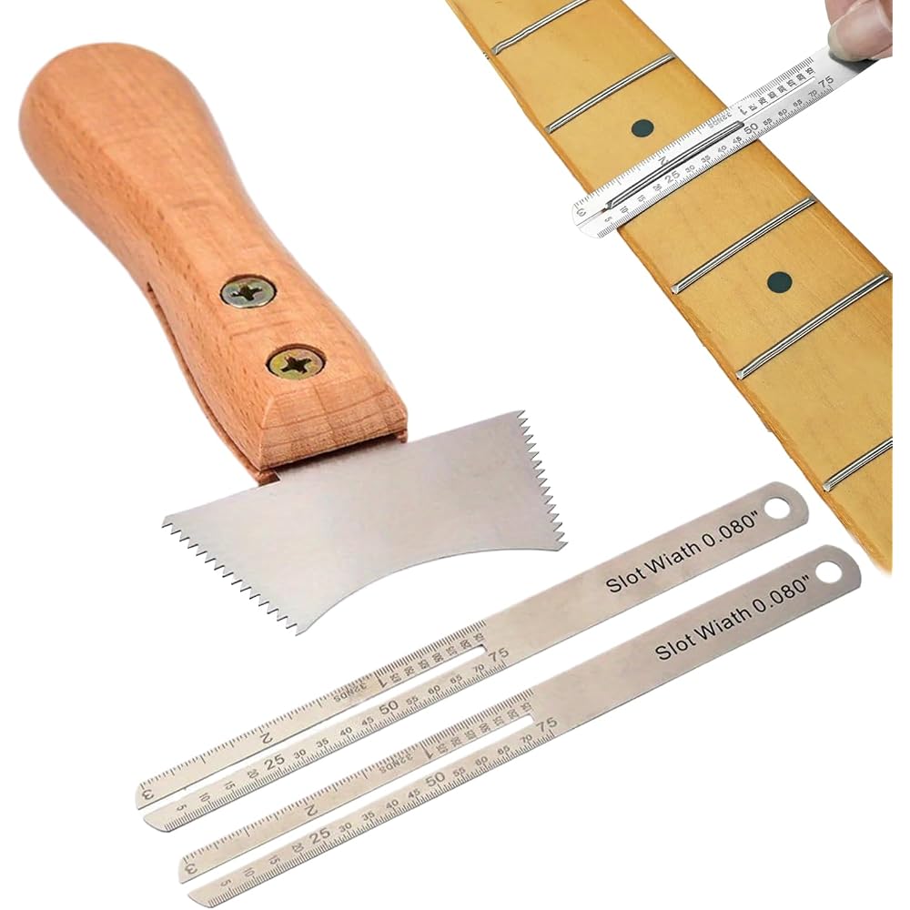 FmtwPhn Fret Saw, Guitar Neck Straight Edge, Stainless Steel Fret Cutter - Leveling Accessories: ...