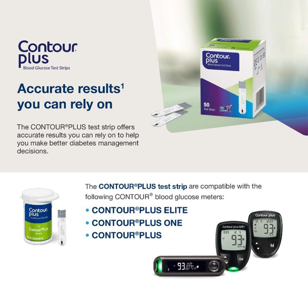 Contour Plus 50 Test Strips FREE HIPPING WORLDWIDE