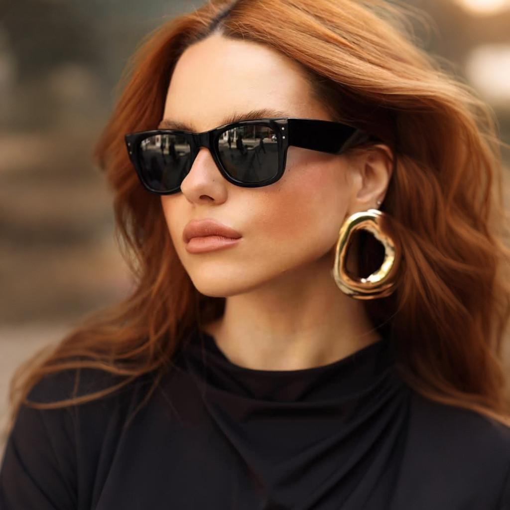 Black Square Polarized Sunglasses For Women Men Uv400 Protection Outdoor Sport Fashion