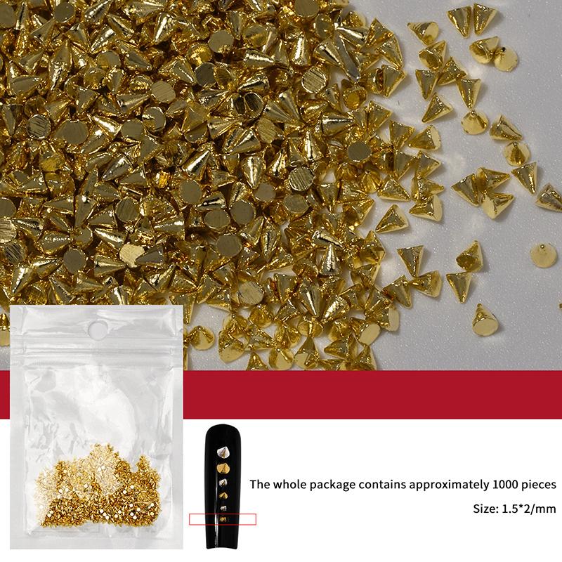 1000Pcs Retro Manicure Charms Punk Metal Rivet Nail Charms 3D Cone Nail Art Studs Stylish Alloy Nails Decoration Accessories