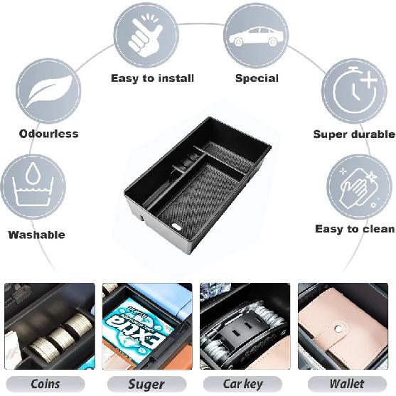 SixthSmoy Armrest Box For Toyota Venza   2024 Center Console Secondary Tray Car Storage Organizer ABS Car Accessories