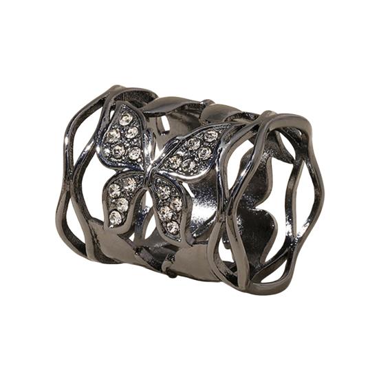 Butterfly Scarf Ring Hollow-out Ring, Rhinestone Holder, Elegant Design Clip Slide for Women Shirts Neckerchiefs Shawls Silk Scarves Stylish