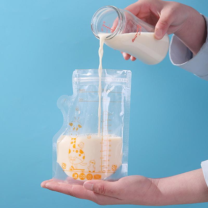 30Pcs/Pack 150/240/250Ml Easy Pour Spout Breast Milk Storage Bag Disposable Small Capacity Frozen Milk Storage Bag Bpa Free