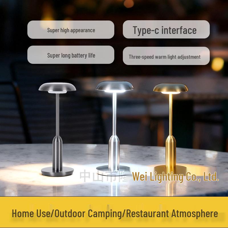 European Style LED Rechargeable Table Lamp - Decorative Night Light for Restaurant & Speakeasy Bars