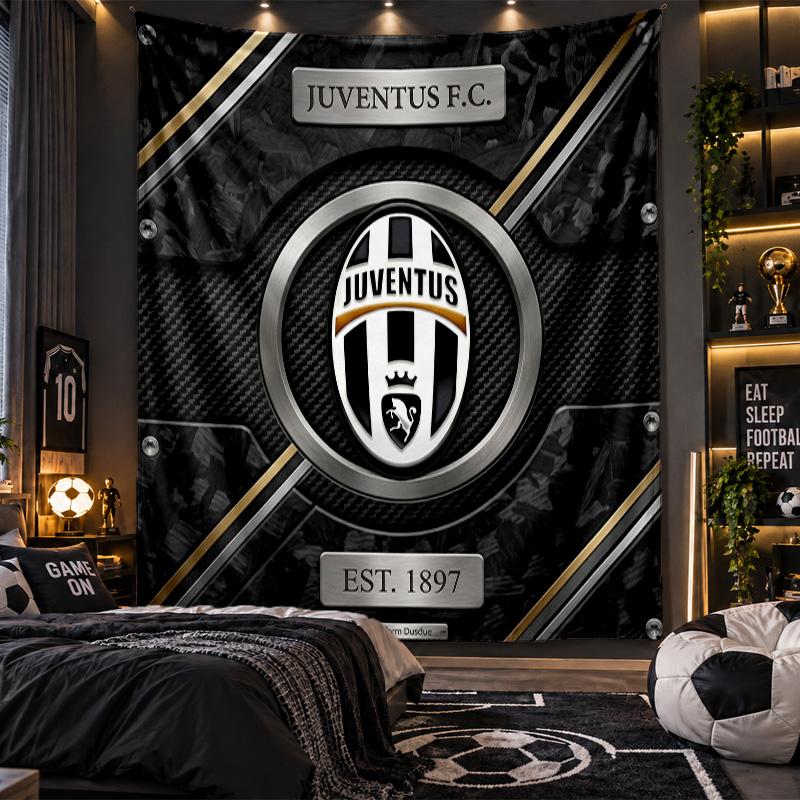 Arazzo da Appendere a Parete Tessuto Stampato Juventus FC per Soggiorno Camera da Letto Decorazione per la Casa