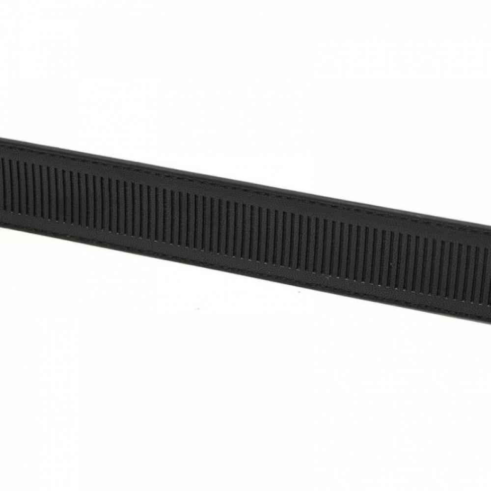 Daks Black Check Pattern Silver Point Matte Buckle Cowhide Automatic Belt