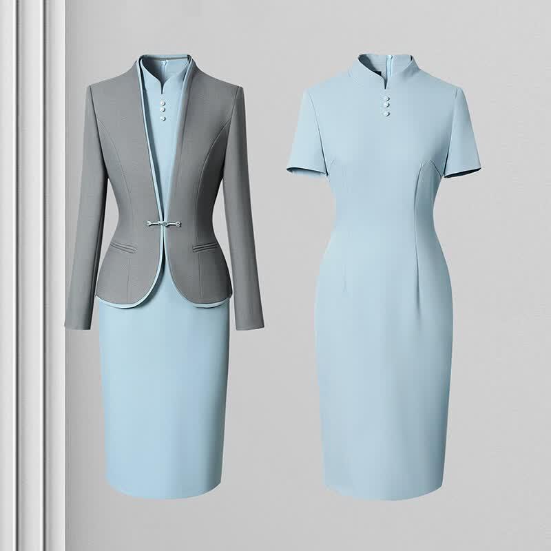 Treluoman Women's New Chinese Style Professional Suit Set