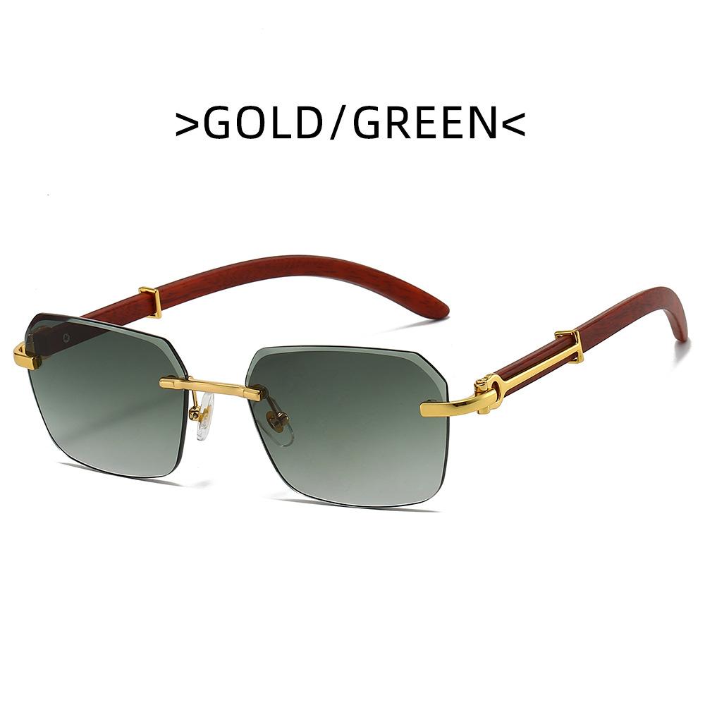 Europe and the United States popular sunglasses light luxury fashion sunglasses frameless rectangular retro pilot sunglasses men and women