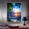 Pictură cu diamante pe litoral Poză cu strass apus de soare 5D bricolaj mozaic broderie cu diamante