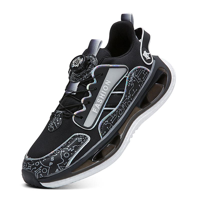 Running shoes men's ultra-light shock absorption new button sports trendy shoes outdoor fashion versatile casual breathable men's shoes