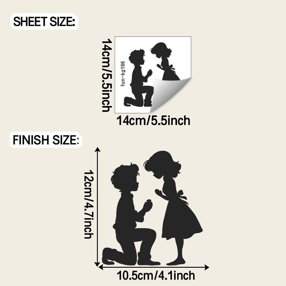 

Creative Proposal Couple Silhouette Bedroom Home Background Wall Decoration Stickers