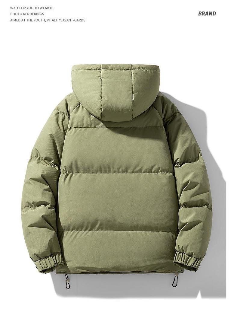 Men's 2025 Winter Down Jacket with Velvet, Hooded, Plus Size, Loose Fit for Teens and Students