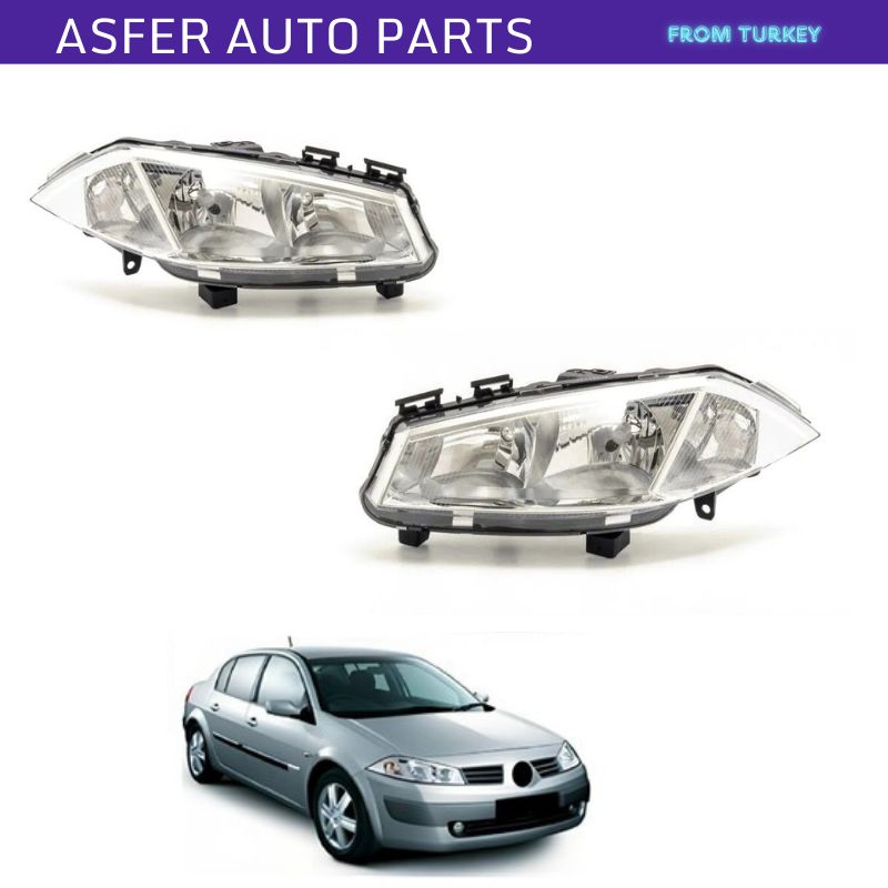 Electric Headlight Right Left 2 Piece Set For Renault Megane MK2 2002-2005 OEM 7701064018 7701064017