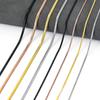 1mm/2mm Wide Stainless Steel Flat Herringbone Chain Necklace for Women Men Vintage Thin Choker Metal Jewelry Making Accessories