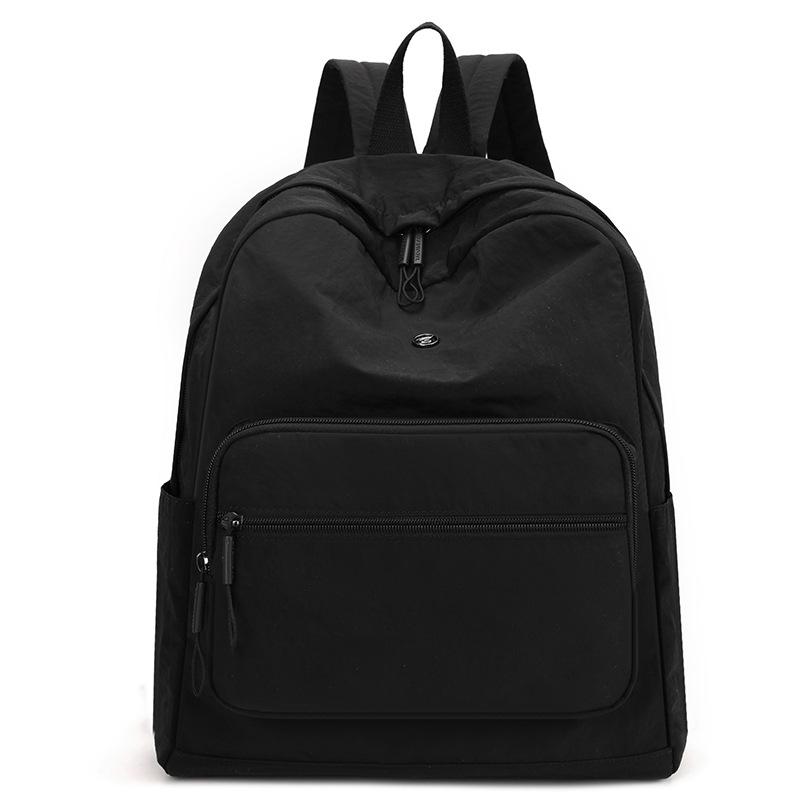 Schoolbag Backpack Literary and Casual Women's Travel Backpack Large Capacity Solid Color Versatile College Student Schoolbag Mommy Bag