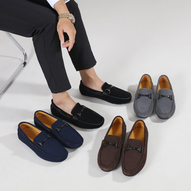 Summer Douyin live broadcast new hot-selling large-size men's shoes, leather casual and breathable men's lazy shoes with one foot