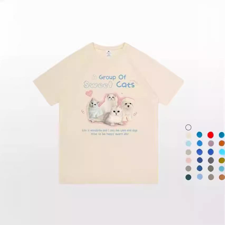 Large size 100kg high-end pure cotton short-sleeved t-shirt women's summer new loose American trendy brand design sense clothes