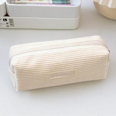 Corduroy Solid Color Pencil Case Large Capacity Student Stationery Storage Bag Portable Cosmetic Bag Clutch Bag Gifts for Kids