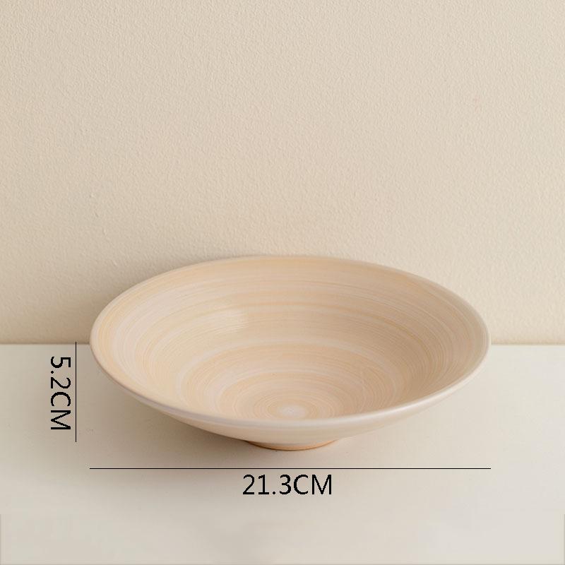 Grobes Keramikgeschirr im Vintage-Stil, kreative tiefe Schüssel, Obstschüssel, Salatschüssel, dicke Suppenschüsseln, Nudelschüsseln, rundes Spezialgeschirr