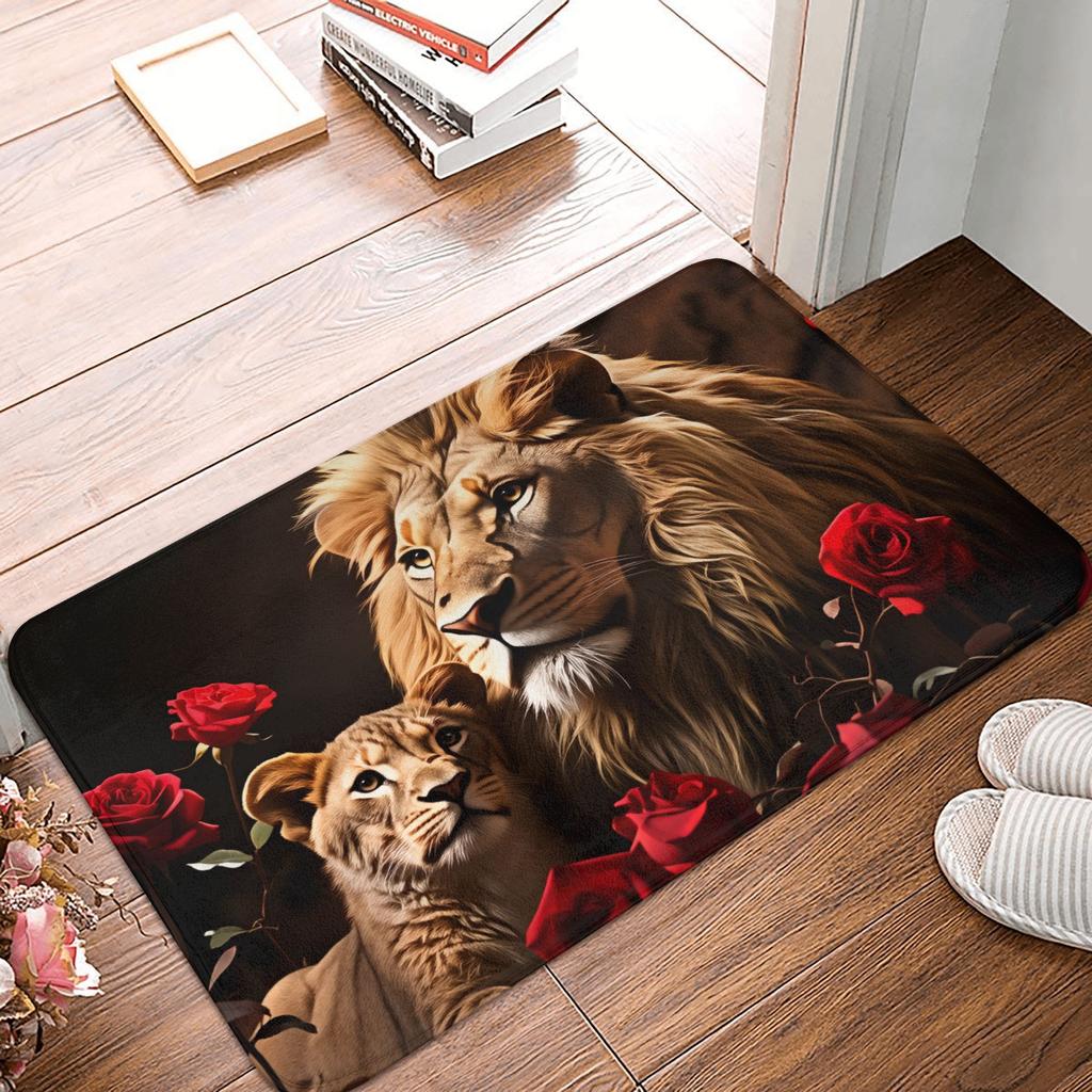 Psychedelic 3D Snow Wolf Animal Floor Door Bath Kitchen Mats Anti-Slip Indoor Wolf Lover Doormat Toilet Entrance Carpet Rug